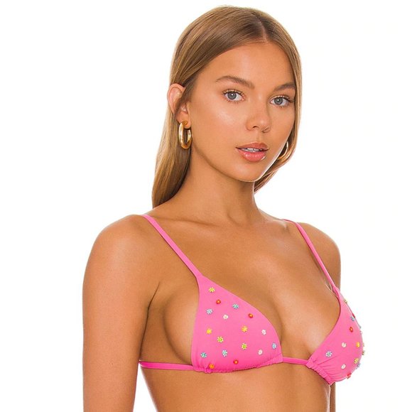 L*Space Pink Triangle Bikini Top Brittany M NWT - Picture 2 of 7